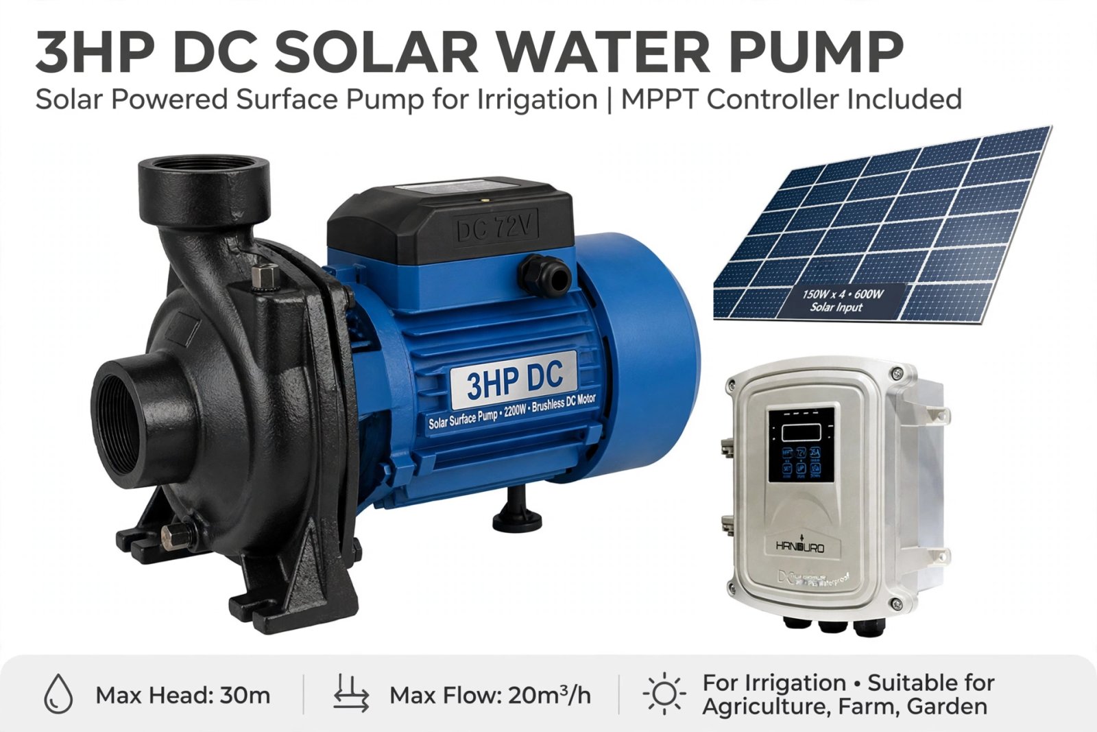 3HP Submersible Borewell Pump